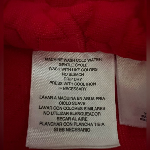 B9 NWT Anne Klein Women’s Quilted Motto Style Zip Jacket Size Small. Color Ruby - Picture 9 of 13